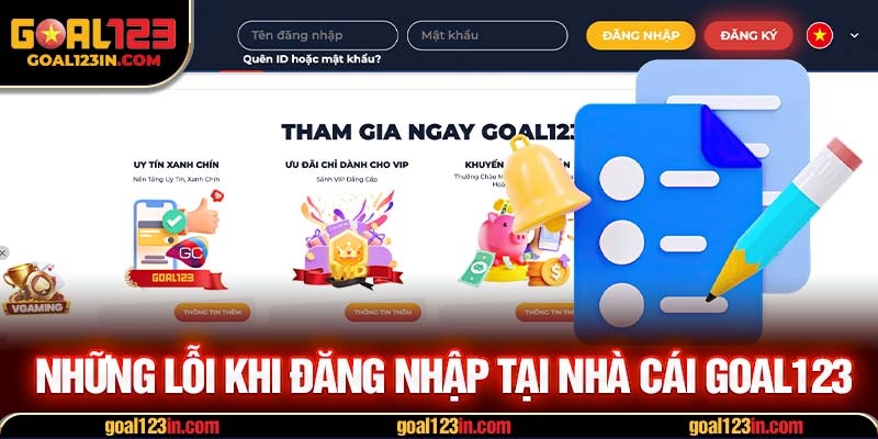 Những lỗi khi đăng nhập tại nhà cái GOAL123